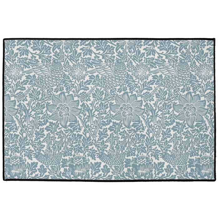 Bird & Anemone Indoor/Outdoor Floor Mat William Morris French Blue