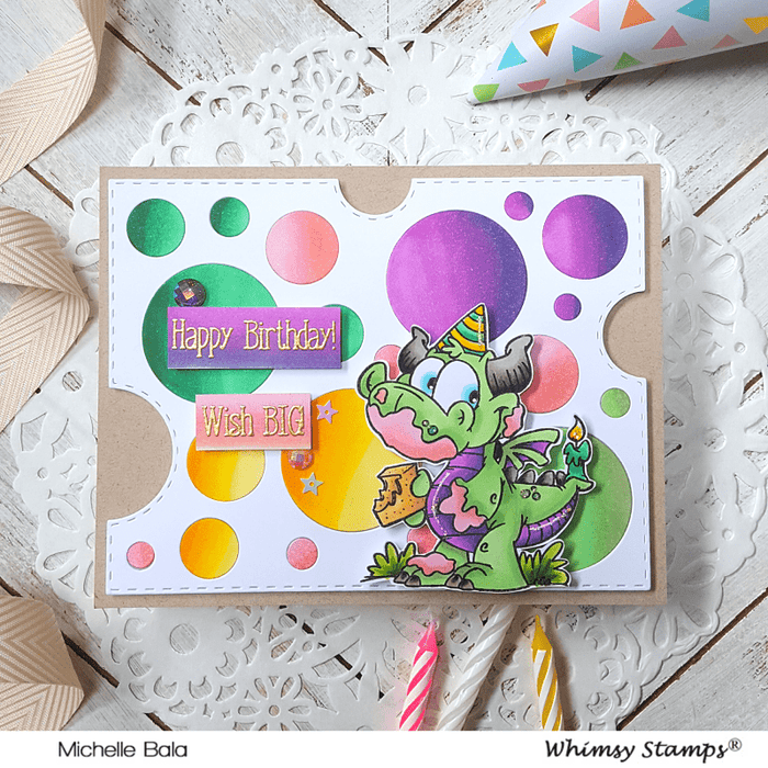 Birfday Dragons Clear Stamps - Whimsy Stamps