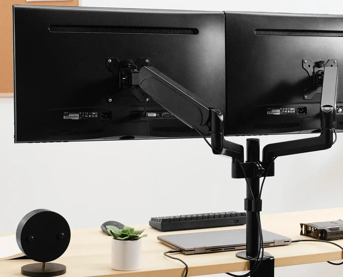 Black Clamp-On Pneumatic Monitor Arm