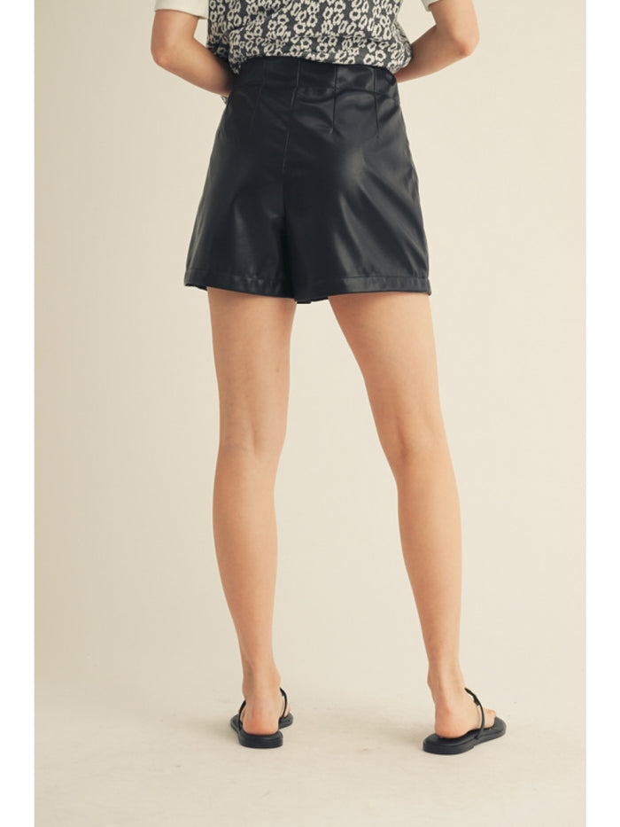 Black Out Babe Leather Short