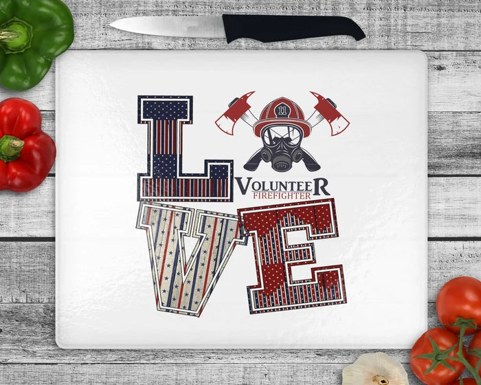 Blazing Love | Glass Cutting Board