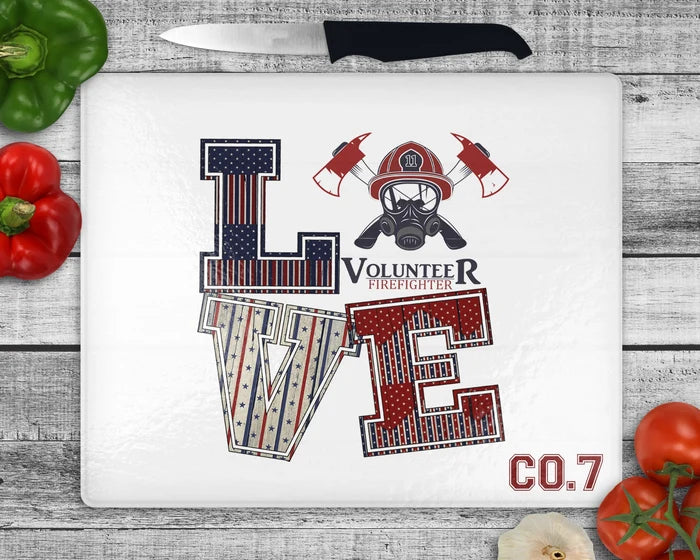 Blazing Love | Glass Cutting Board