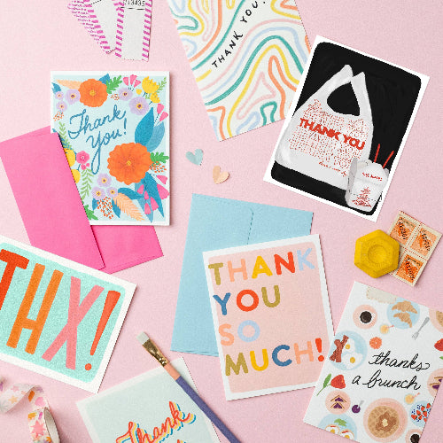 Slightly Stationery Single Block Letter Thank You | Colorful Thank You Card