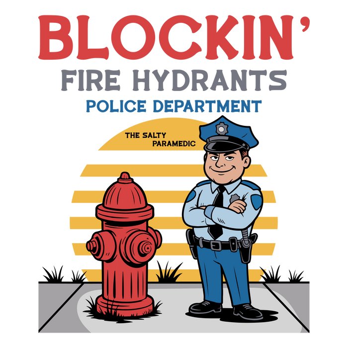 Blockin’ Fire Hydrants Police Department Sticker (5-Pack)
