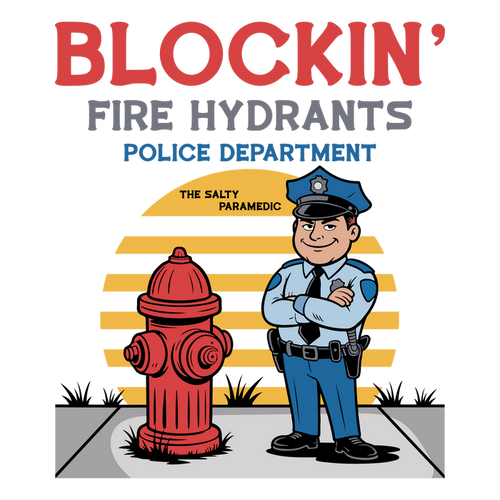 Blockin’ Fire Hydrants Police Department Sticker (5-Pack)