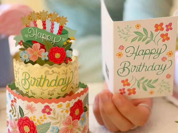 Blooming Birthday Cake Pop Up Greeting - Mini