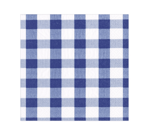 Caspari Party Blue Gingham Lunch Napkins