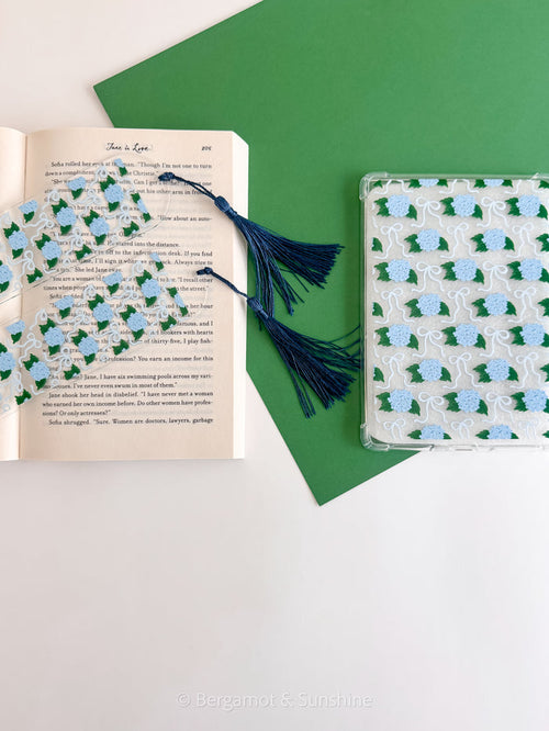 Blue Hydrangeas E Reader Case and/or Bookmark [Combined Listing]