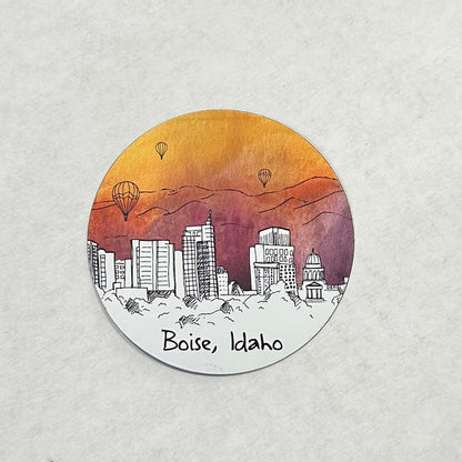 Boise Skyline Full Color Flat Magnet