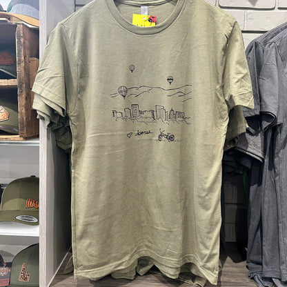 Boise Skyline with Balloons T-shirt, Eco Friendly Water based Inks