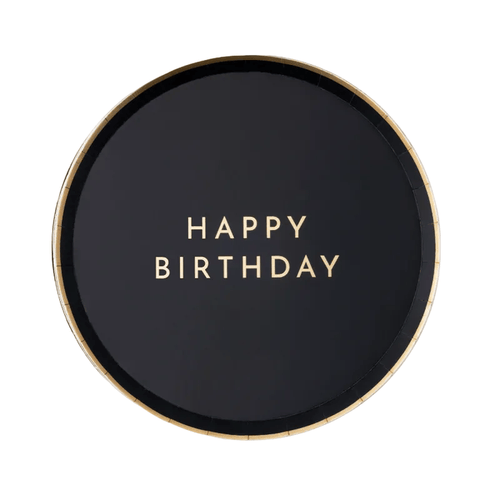 Bonjour Fête Bonjour Black Signature Birthday Plates