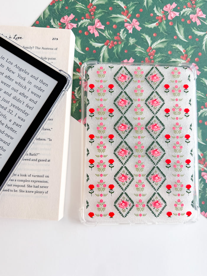 Bookish Christmas Quilt Kindle Case