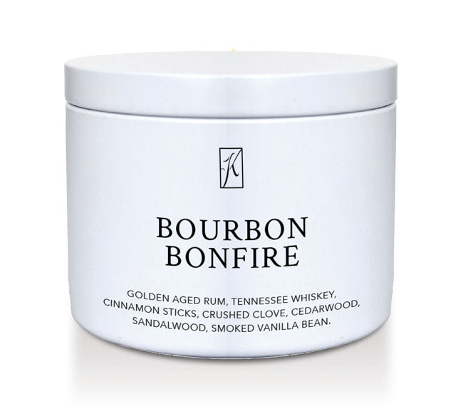 Jar of Bourbon Bonfire on a white background