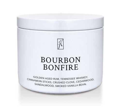 Jar of Bourbon Bonfire on a white background