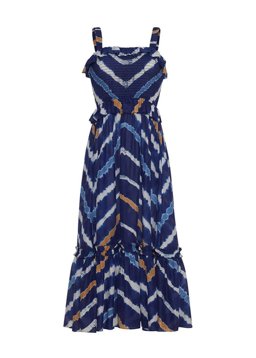 Brenda Dress (Navy Tie Dye)
