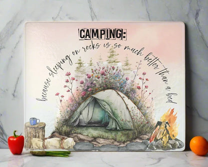 Camping Revelations | Glass Cutting Board