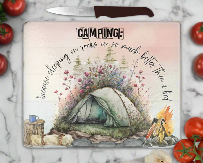 Camping Revelations | Glass Cutting Board
