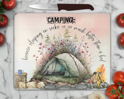 Camping Revelations | Glass Cutting Board