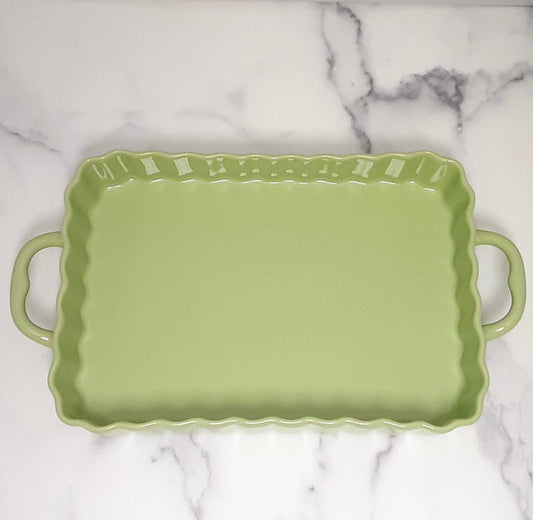 Casserole Ridged Rectangle 9x13 GREEN