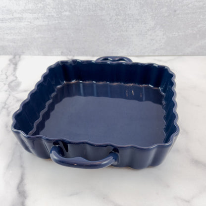 Casserole Ridged Square NAVY BLUE