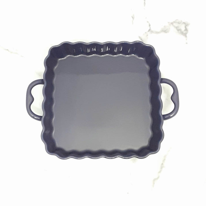 Casserole Ridged Square NAVY BLUE