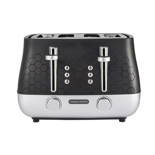 Cassini 4-Slice Black Toaster - Moonless Night
