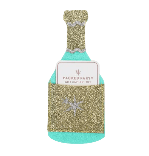 Packed Party Champagne Bottle Gift Card Holder