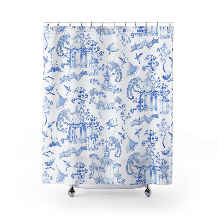 Chinoiserie Monkey Jungle Shower Curtain