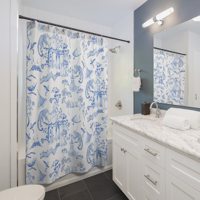 Chinoiserie Monkey Jungle Shower Curtain