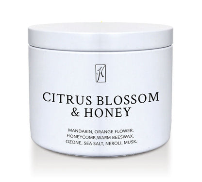 Jar of Citrus Blossom & Honey on a white background