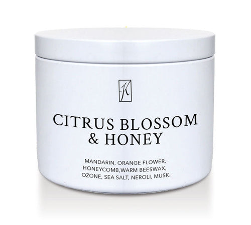 Jar of Citrus Blossom & Honey on a white background