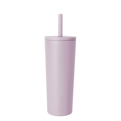 Lavender tumbler with matte finish on white background