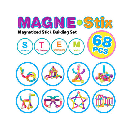 Contixo ST2 Magnetic Building Set 68-Piece STEM Toy for Creative Kids
