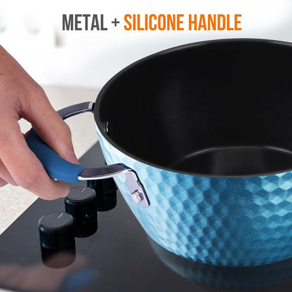 Cooking Pot With Lid - Stylish Kitchen Cookware With Elegant Diamond Pattern, Non-Stick, 2.1 Quart (Works With Model: Nccw11Bd)