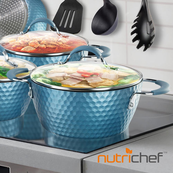 Cooking Pot With Lid - Stylish Kitchen Cookware With Elegant Diamond Pattern, Non-Stick, 2.1 Quart (Works With Model: Nccw11Bd)