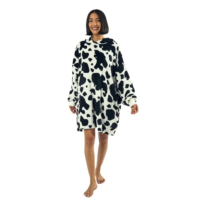 Cow - White Oversized Wearable Hoodie