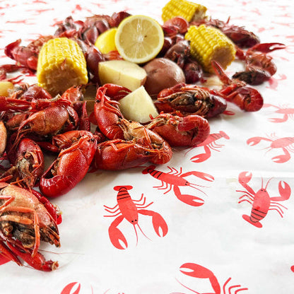 Two Funny Girls Crawfish/Lobster Boil Wax-Backed Paper Table Cover