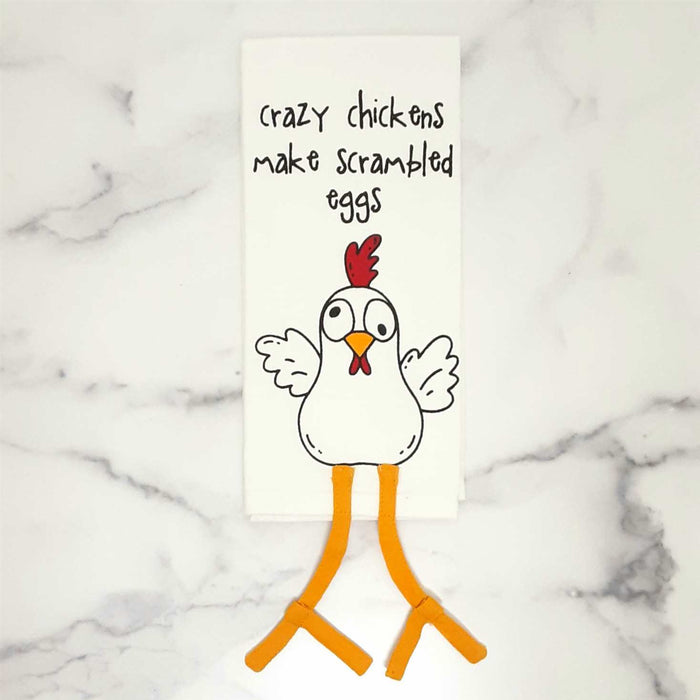Crazy Chickens Dangle Legs Towel
