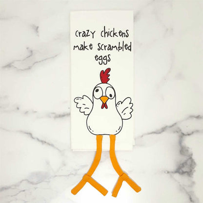 Crazy Chickens Dangle Legs Towel