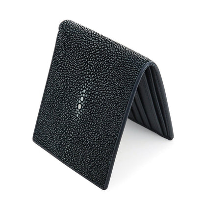 A compact and sleek polished stingray billfold wallet, perfectly sized for comfortable everyday pocket carry.