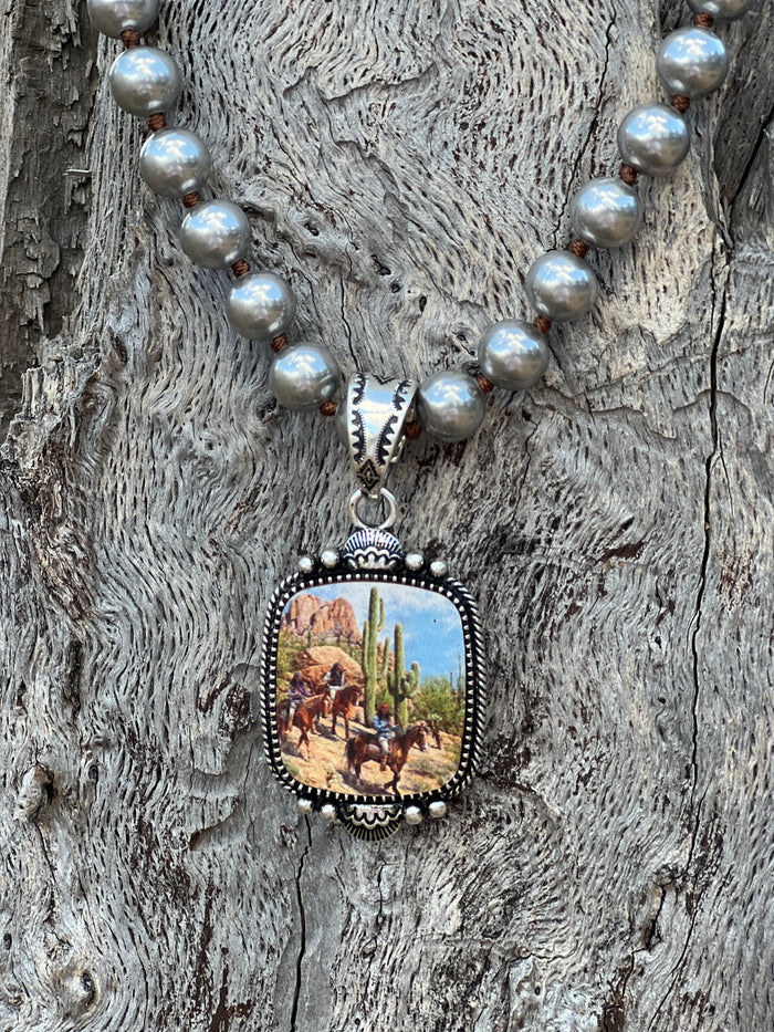 Desert Scene Pendant Necklace