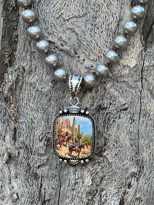 Desert Scene Pendant Necklace