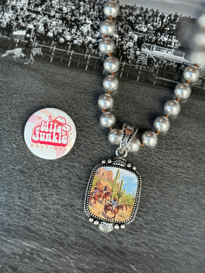 Desert Scene Pendant Necklace