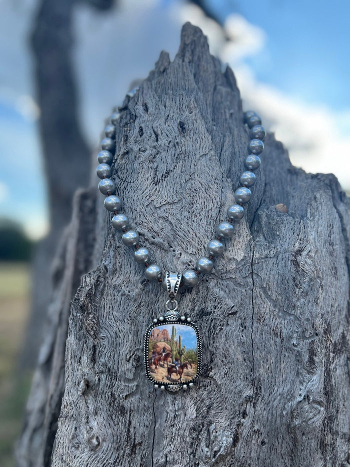 Desert Scene Pendant Necklace