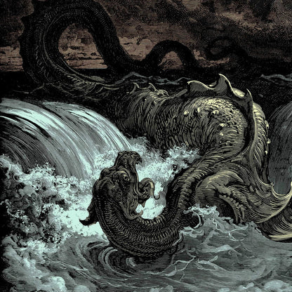 Destruction of Leviathan | Sea Monster, Dragon, Sea Serpent, Gustave Dore Demonic Vintage Graphic Art T-Shirt
