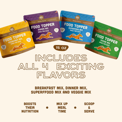 Dog Food Topper Variety Pack - 4 Flavors