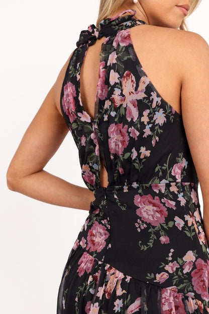 Petal and Pup USA DRESSES Eden Maxi Dress - Black Floral