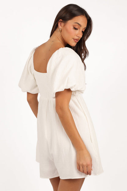 Petal and Pup USA PLAYSUITS Elise Romper - White