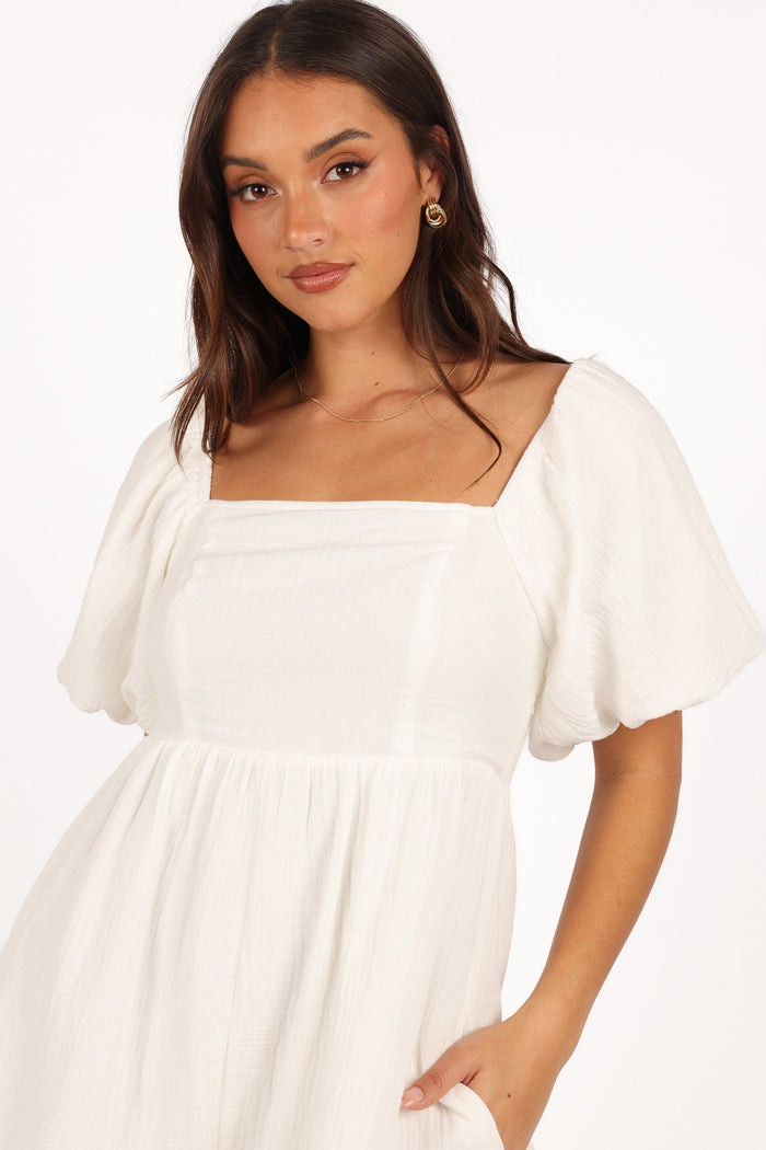 Petal and Pup USA PLAYSUITS Elise Romper - White