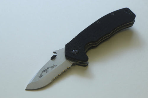Emerson CQC-14 SF Snubby Knife (2.7" Satin Ceramic Serrated) - GearBarrel.com